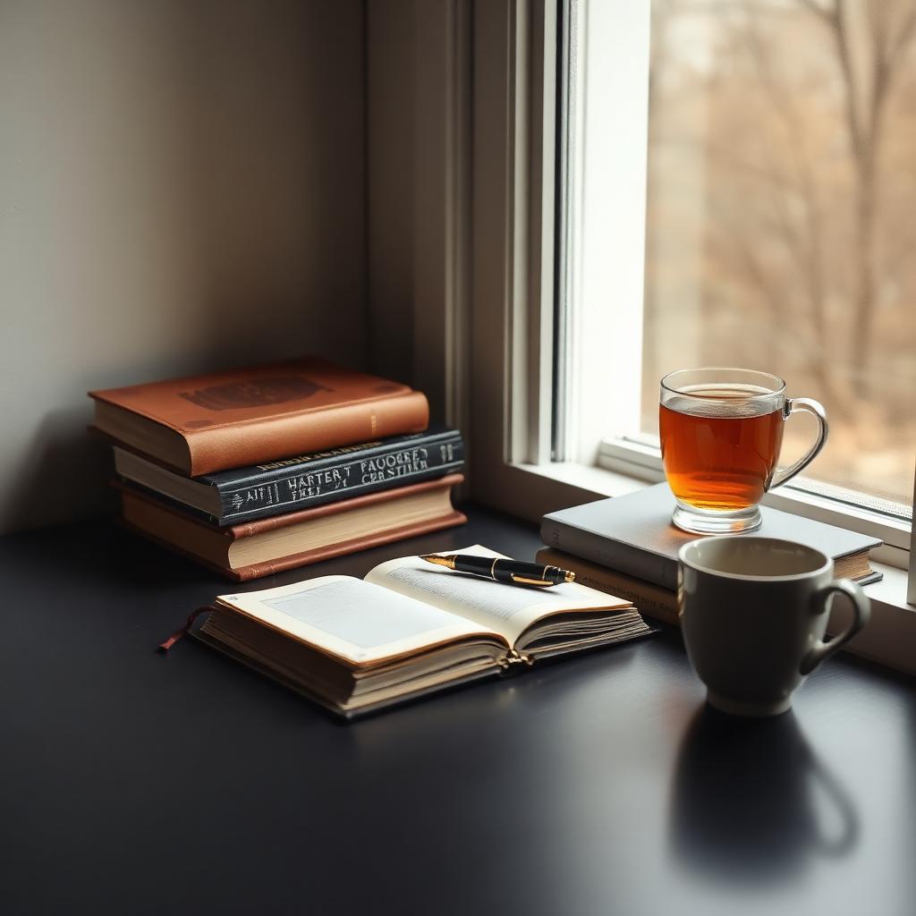 Writer's desk by a window